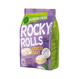 Rocky Rolls Puffasztott Rizskorong fehér csoki-kókusz Gluténmentes 70 g